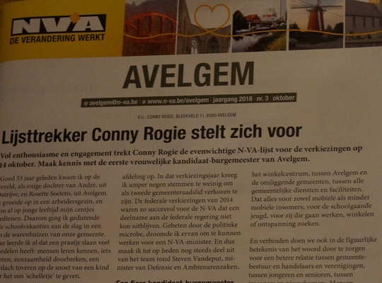 N-VA Avelgem Huis aan huis blad editie verkiezingen 2018