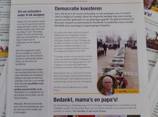 Huis aan huis blad nummer 1 - april 2017 N-VA Avelgem Huis aan huis blad april 2017 N-VA Avelgem