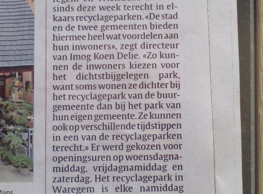 Naar het recyclagepark bij de buren. Recyclagepark bij de buren