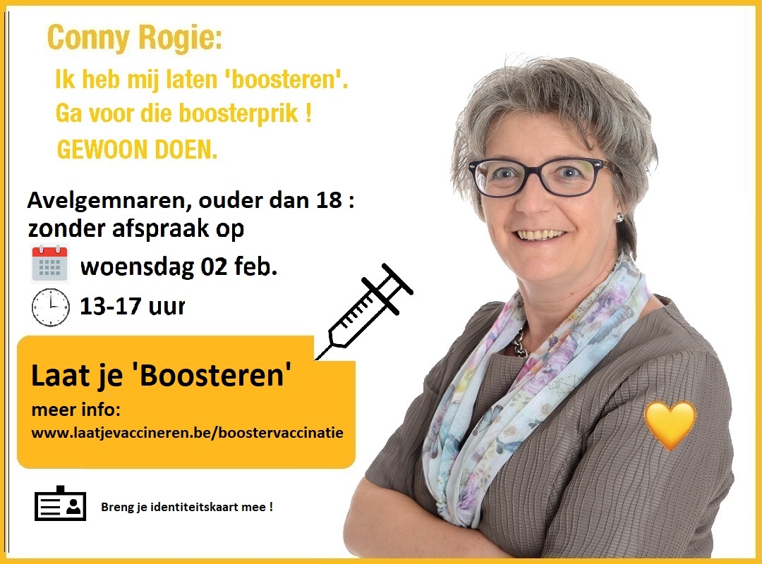Conny Rogie : "Laat je boosteren" zonder afspraak